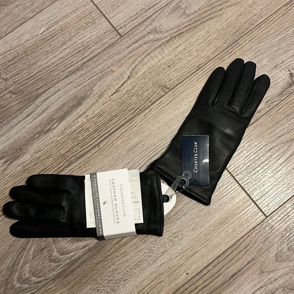 Charter Club Leather Gloves